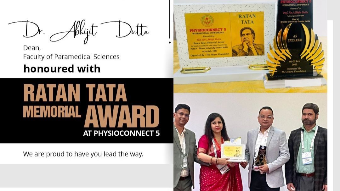 Dr. Abhijit Dutta Honored with Ratan Tata Memorial...