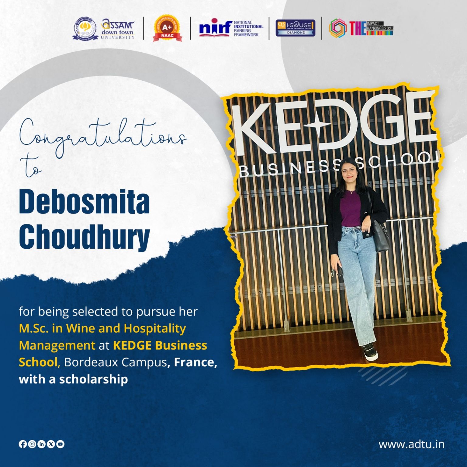 Congratulations to Debosmita Choudhury for securin...