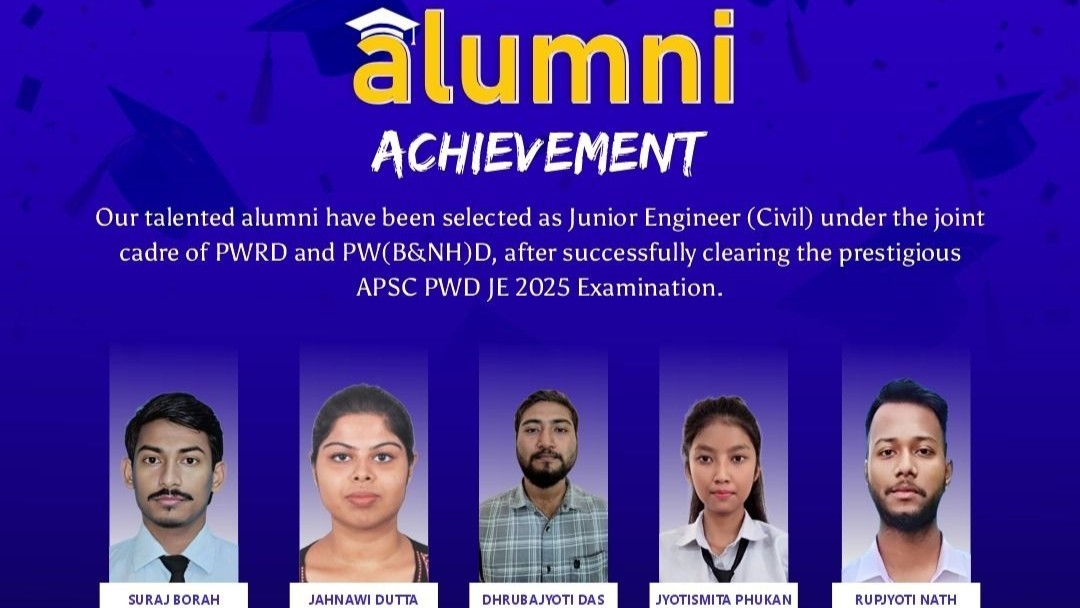 Alumni Suraj Borah, Jahnawi Dutta, Dhrubajyoti Das...