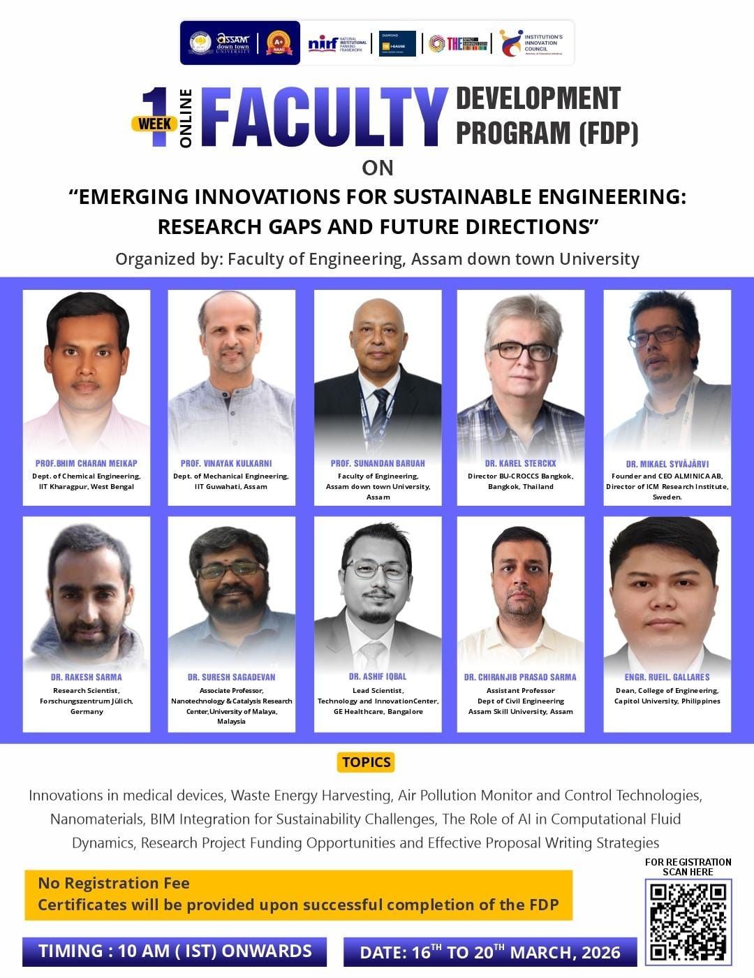 Free 1-Week Online FDP on “Emerging Innovations ...