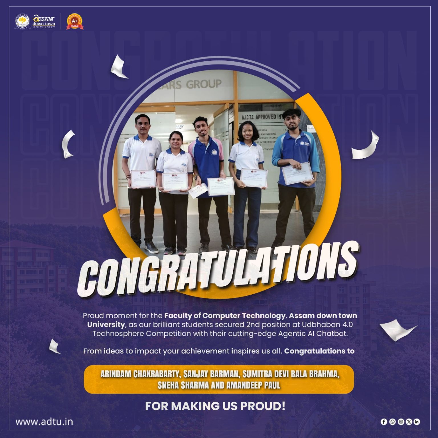 FoCT Students Secure 2nd Place at Udbhaban 4.0 wit...