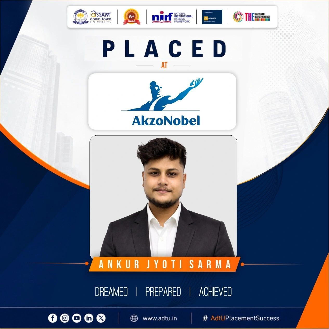 Ankur Jyoti Sarma Secures Campus Placement at Akzo...