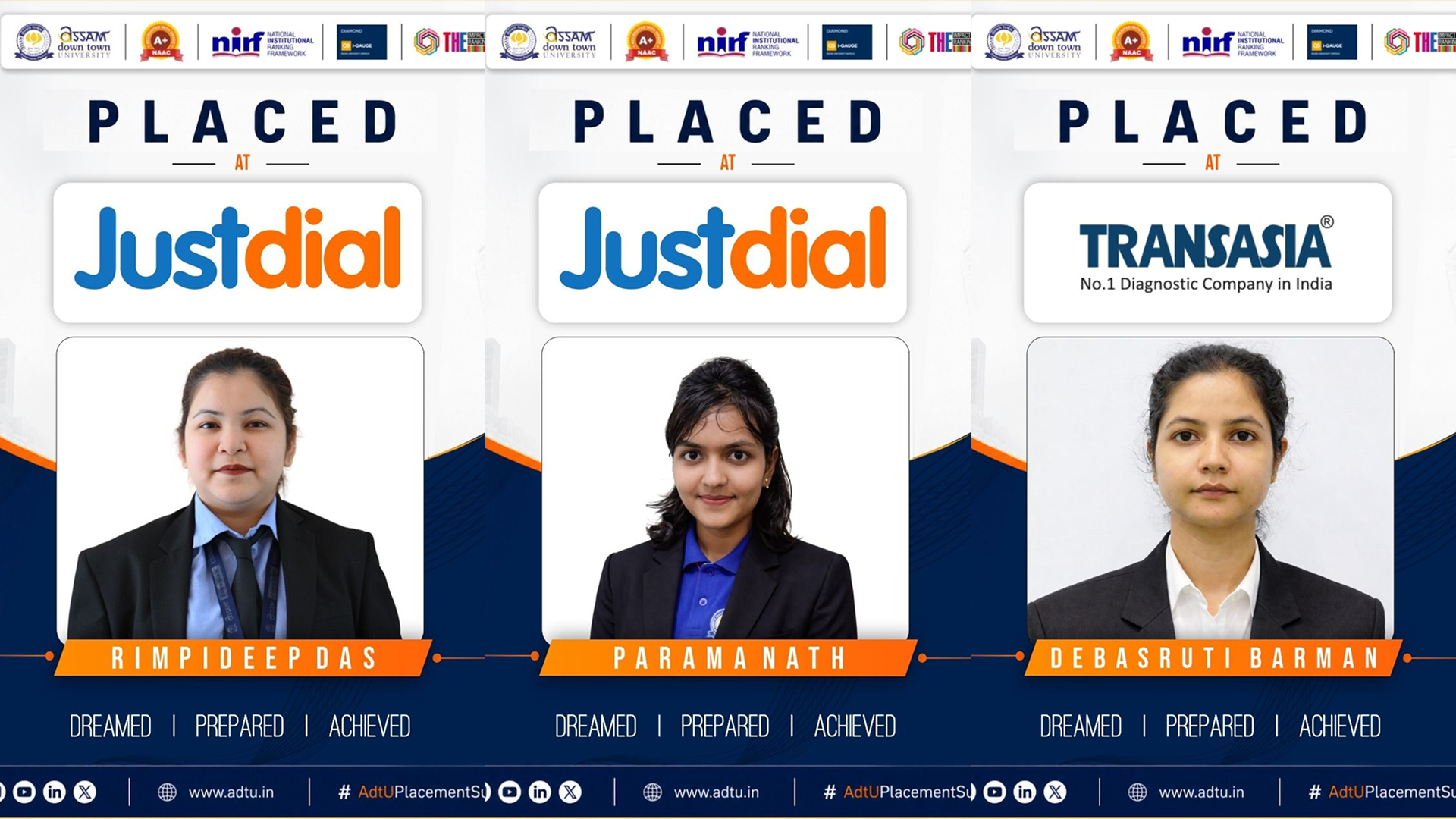 Three Students Secure Placements at Justdial Throu...