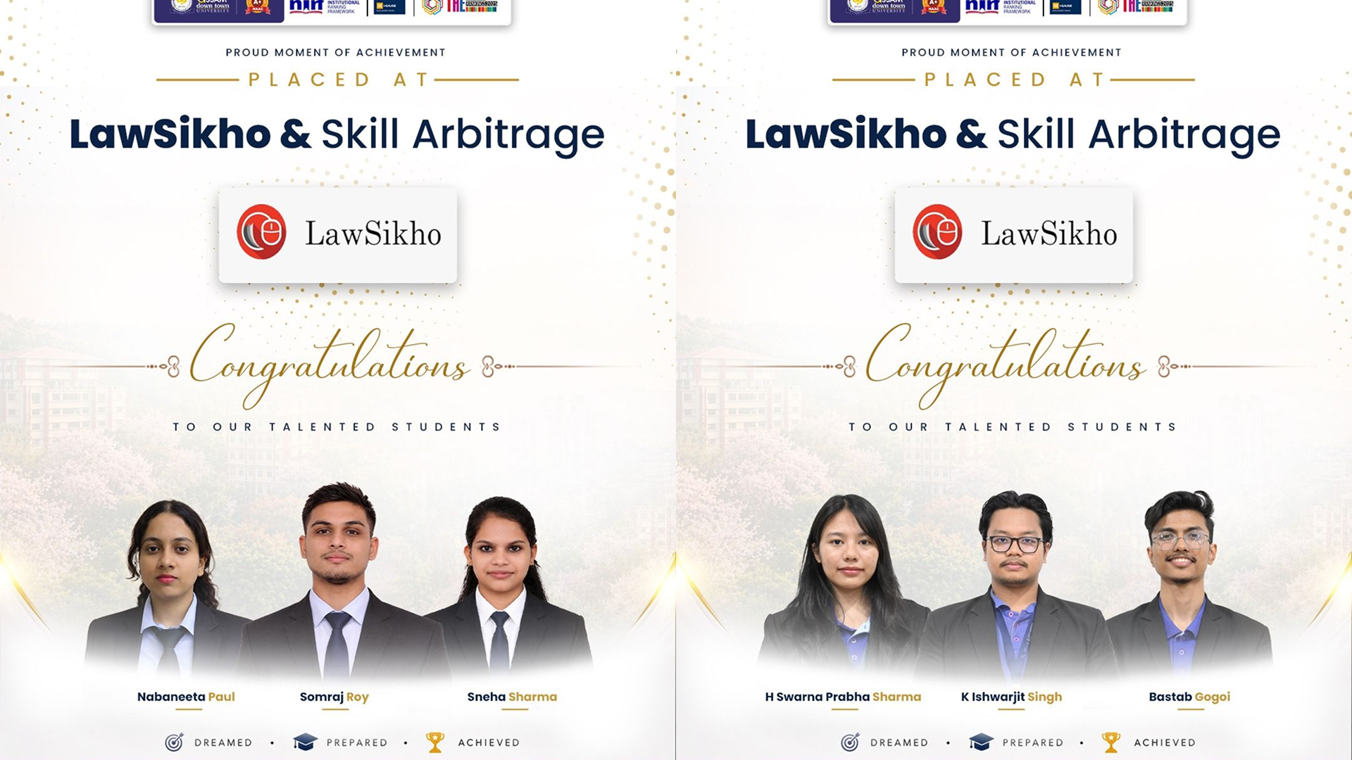 Six Students Secure Placements at LawSik...