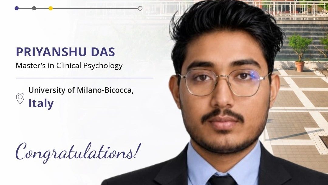 Priyanshu Das Advances from AdtU to the University...