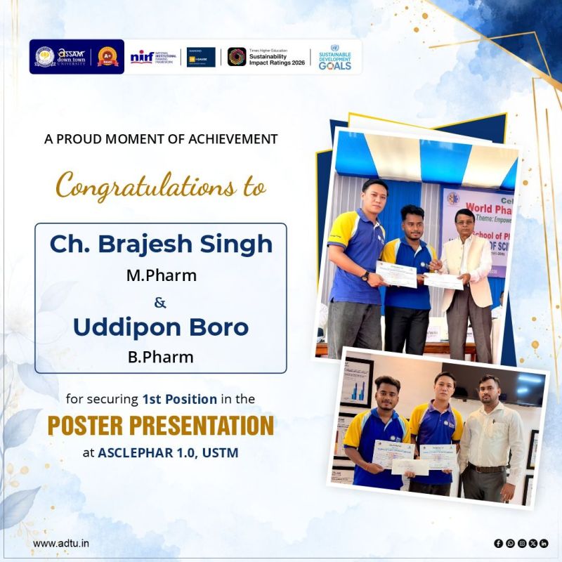 AdtU Pharmacy Students Secure First Position at AS...